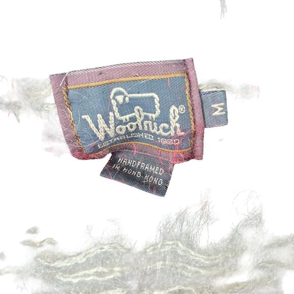 Woolrich Red Black White Vintage Mohair Button Front Cardigan Sweater Medium - Picture 2 of 3